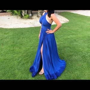Royal blue dress with slit